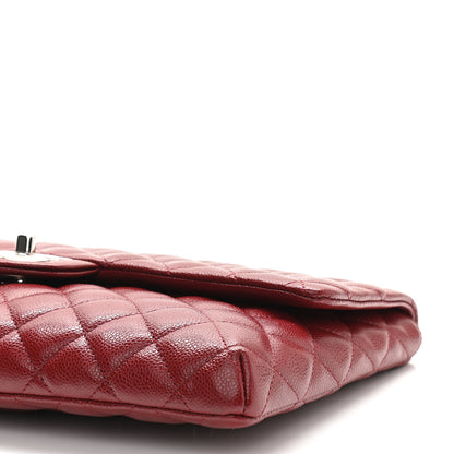 Chanel Caviar Quilted Flap Clutch Burgundy 10 of 11