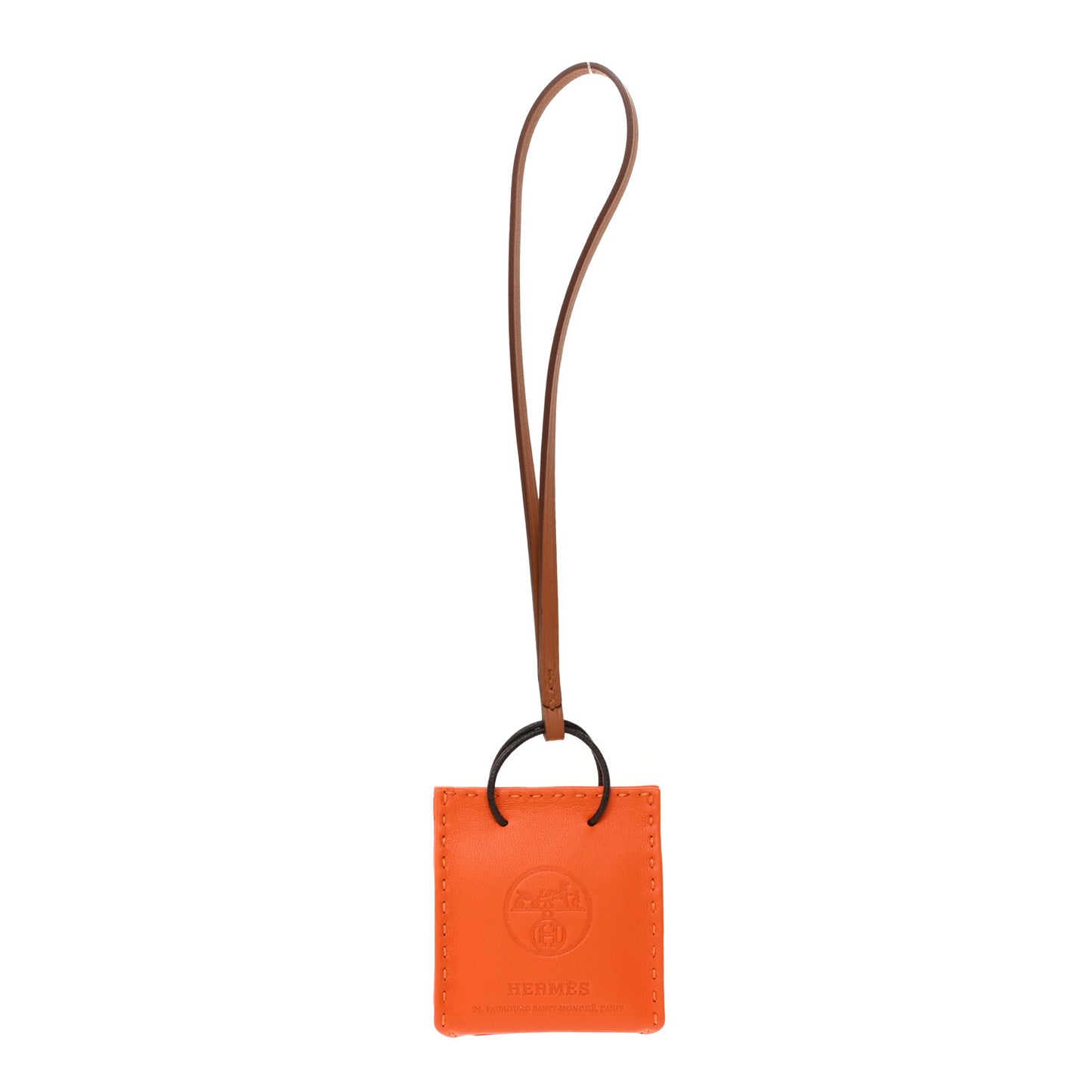 Milo Lambskin Swift Shopping Bag Charm Feu Gold
