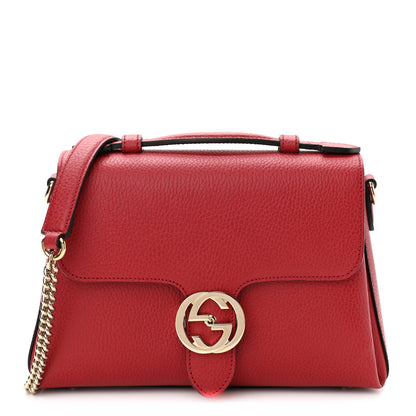 Gucci Dollar Calfskin Interlocking G Top Handle Shoulder Bag Red 1 of 10