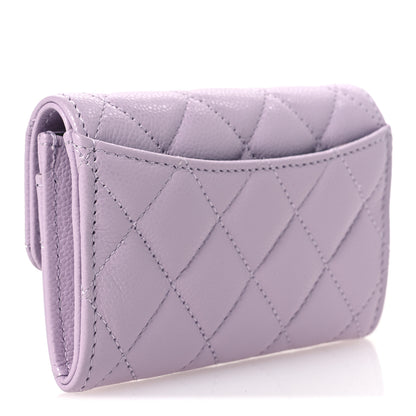 Chanel Caviar Quilted Flap Card Holder Wallet Light Purple 3 of 8