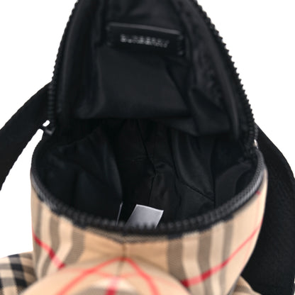 Burberry Cotton Calfskin Check Thomas Bear Belt Bag Archive Beige Black 5 of 8