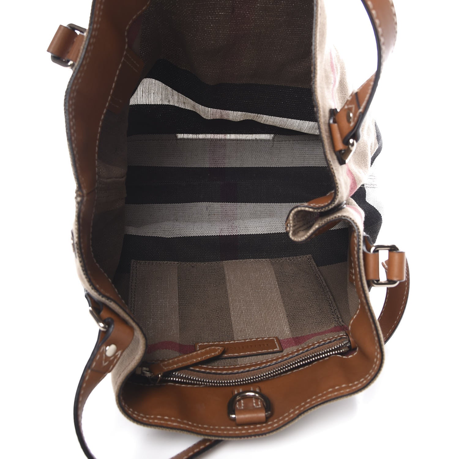 Burberry Canvas Mega Check Medium Maidstone Saddle Brown 5 of 14