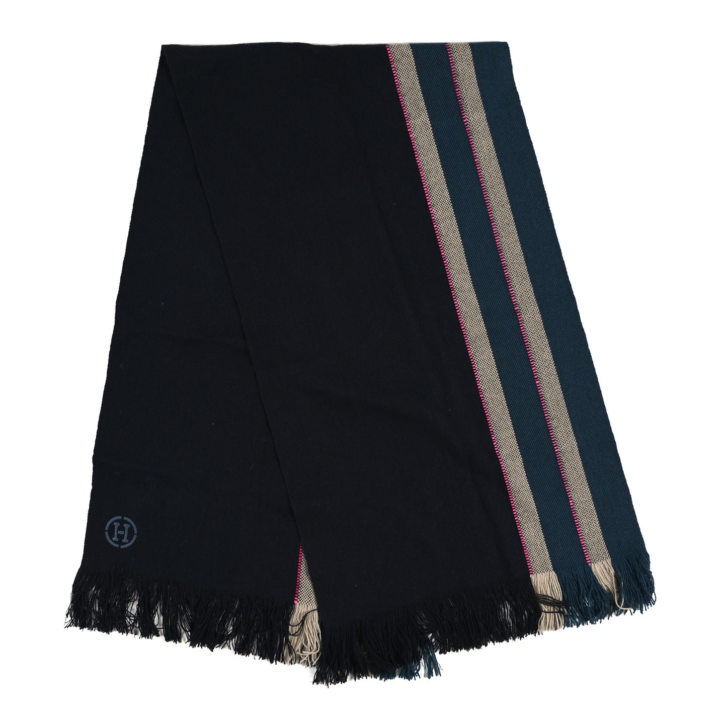 Cashmere Muffler Marine Naturel Rose