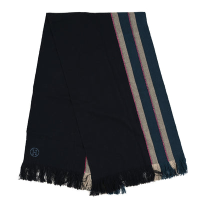Hermes Cashmere Muffler Marine Naturel Rose 2 of 3
