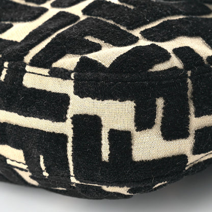 Fendi Fabric Snakeskin FF Baguette Black White 9 of 11