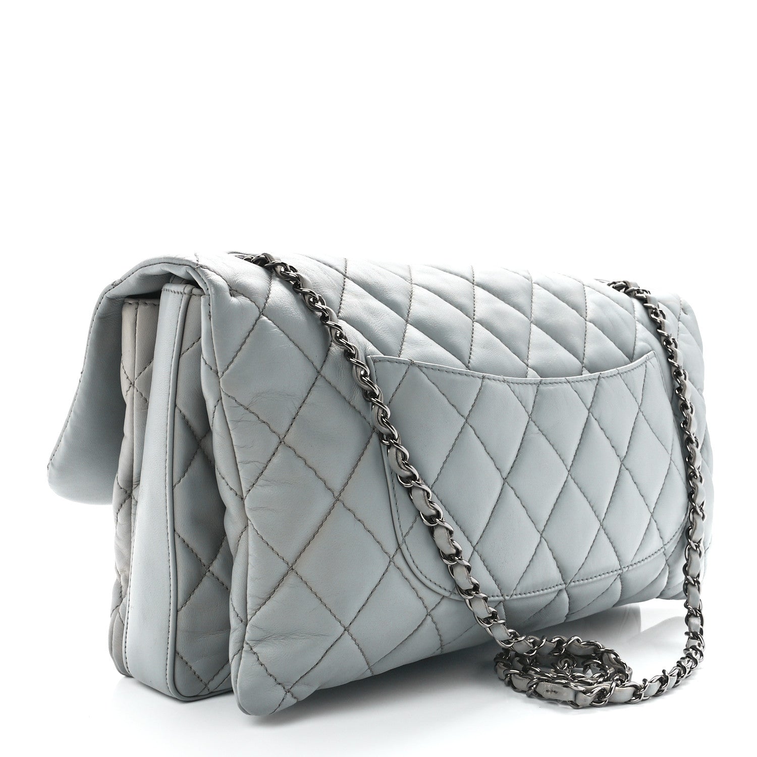 Chanel Lambskin Quilted Chanel 3 Maxi Flap Bag Light Blue 2 of 10