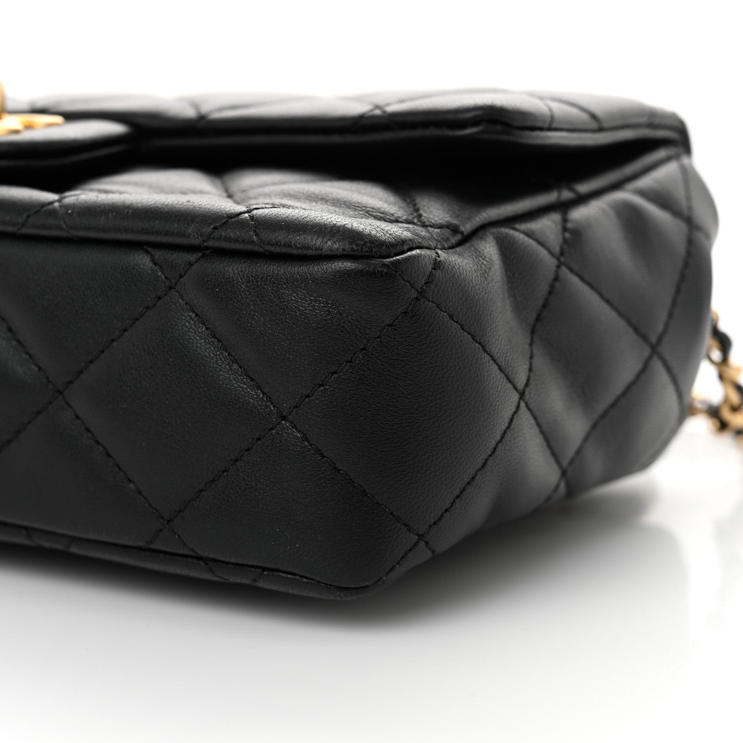 Chanel Lambskin Quilted Small Wenge Wood Flap Black Black 10 of 11