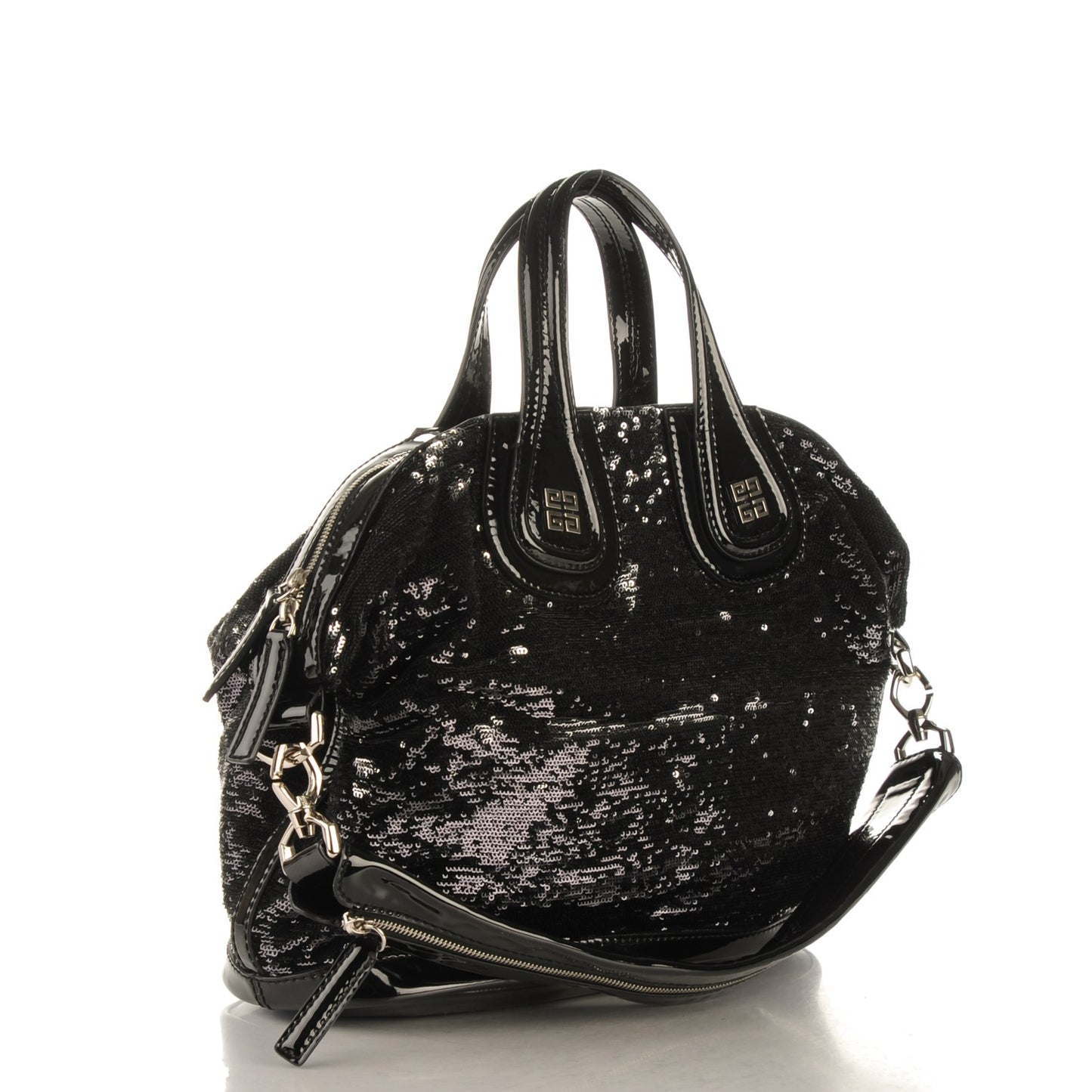 Sequin Patent Small Nightingale Black