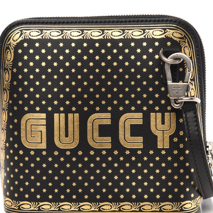 Gucci X SEGA Calfskin GUCCY Stars Mini Dome Shoulder Bag Black Gold 11 of 12