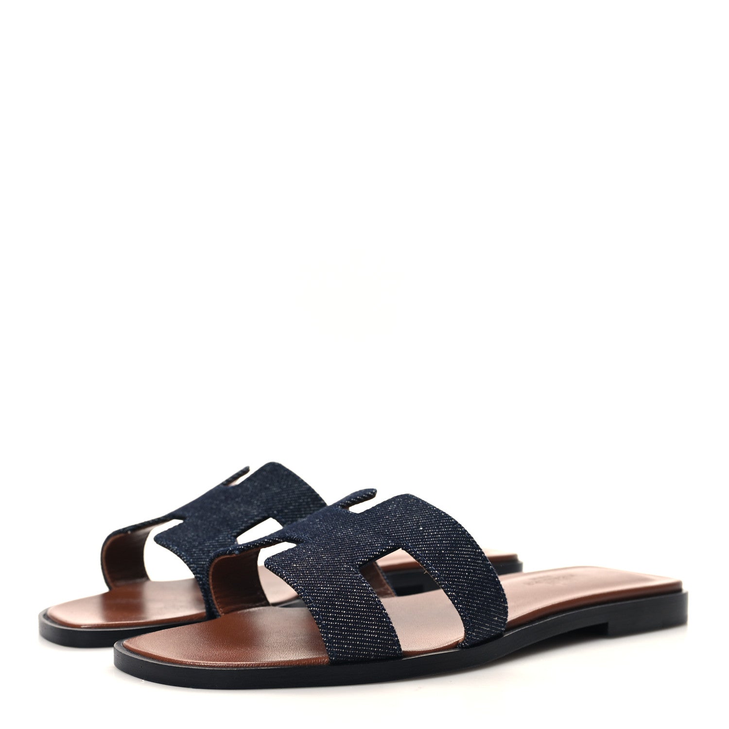 Hermes Denim Canvas Oran Sandals 35.5 Bleu Brut 3 of 8