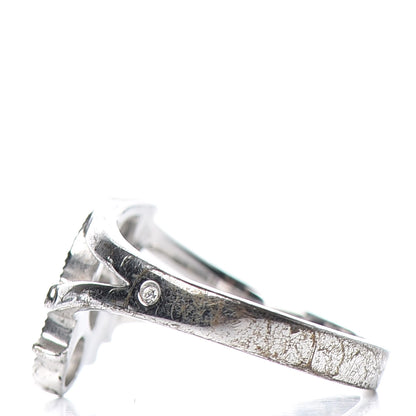 Christian Dior Crystal Logo Ring 7 Silver 3 of 4