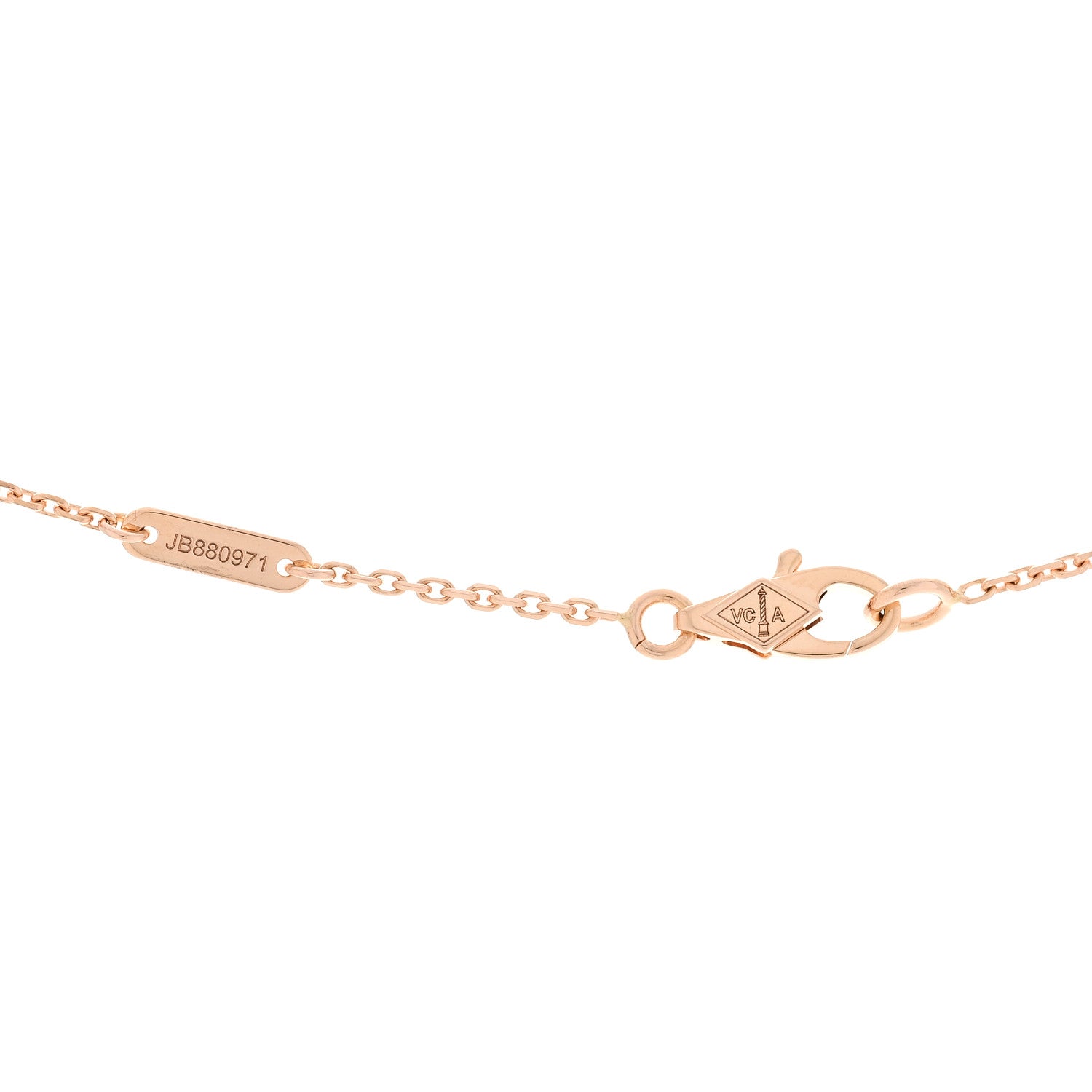 Van Cleef & Arpels 18K Rose Gold Carnelian Sweet Alhambra Pendant Necklace 4 of 6