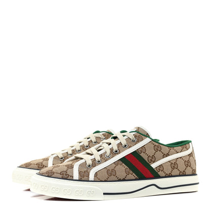Gucci GG Monogram Web Mens 1977 Tennis Sneakers 8 Beige Ebony Mystic White 3 of 8