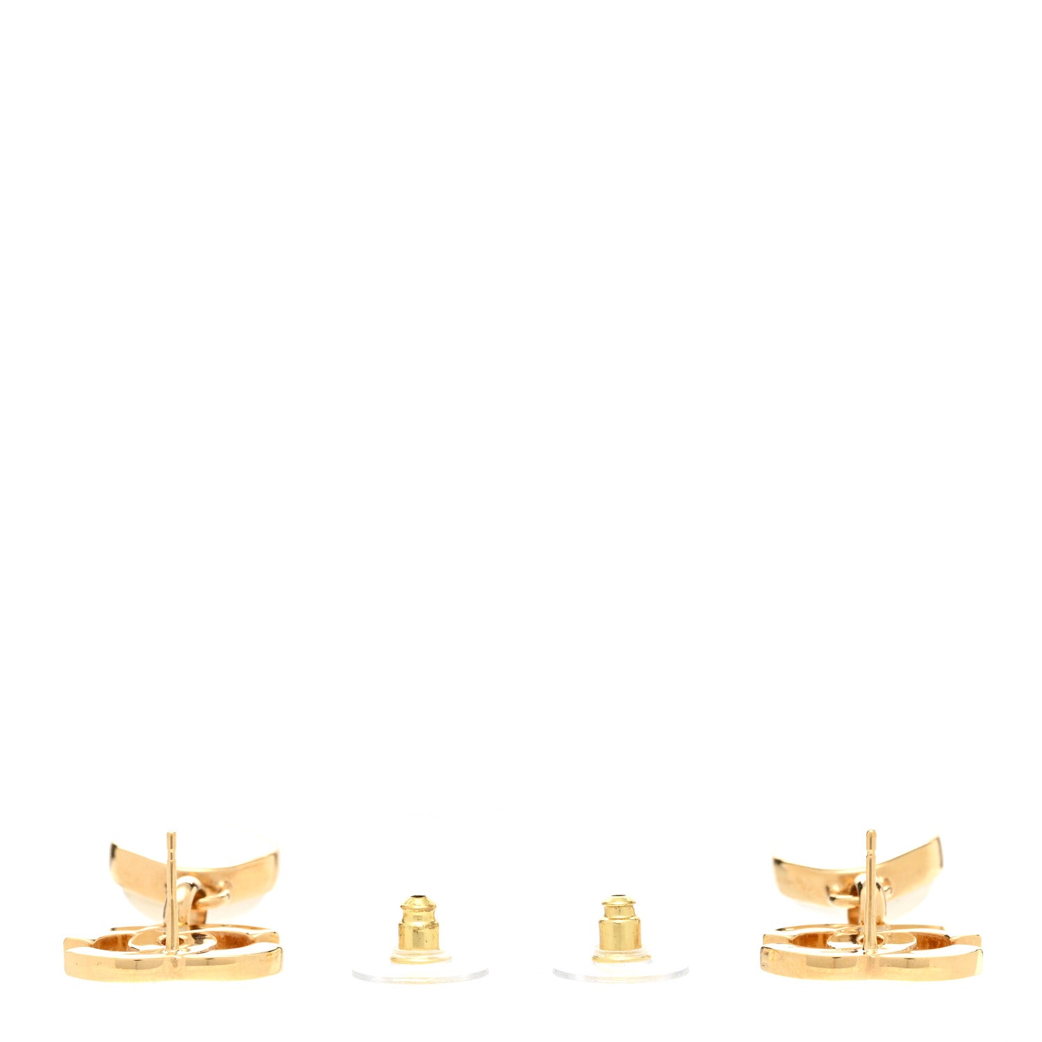 Chanel Metal Crystal Pearl CC Drop Earrings Gold 4 of 5