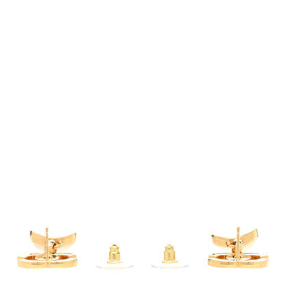 Chanel Metal Crystal Pearl CC Drop Earrings Gold 4 of 5