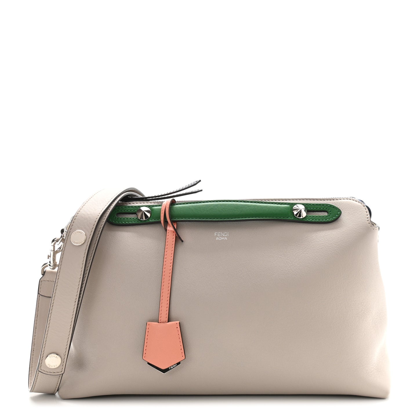 Vitello Dolce 4 Color Large By The Way Boston Bag Grigio Polvere Emerald Multicolor