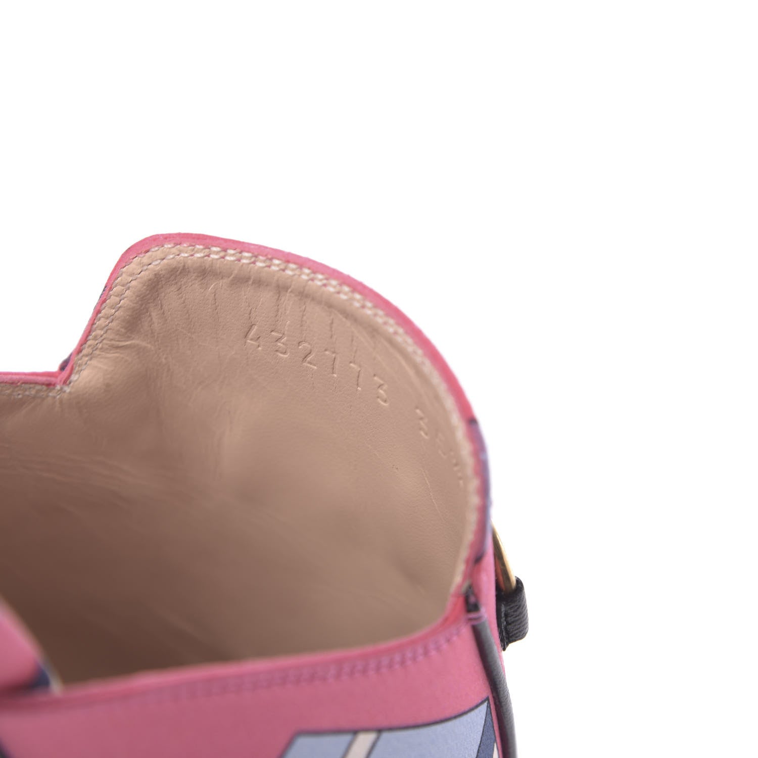 Gucci Satin GG Wallpaper Womens Princetown Slippers 35.5 Pink Flamboyant Blue Black 7 of 9