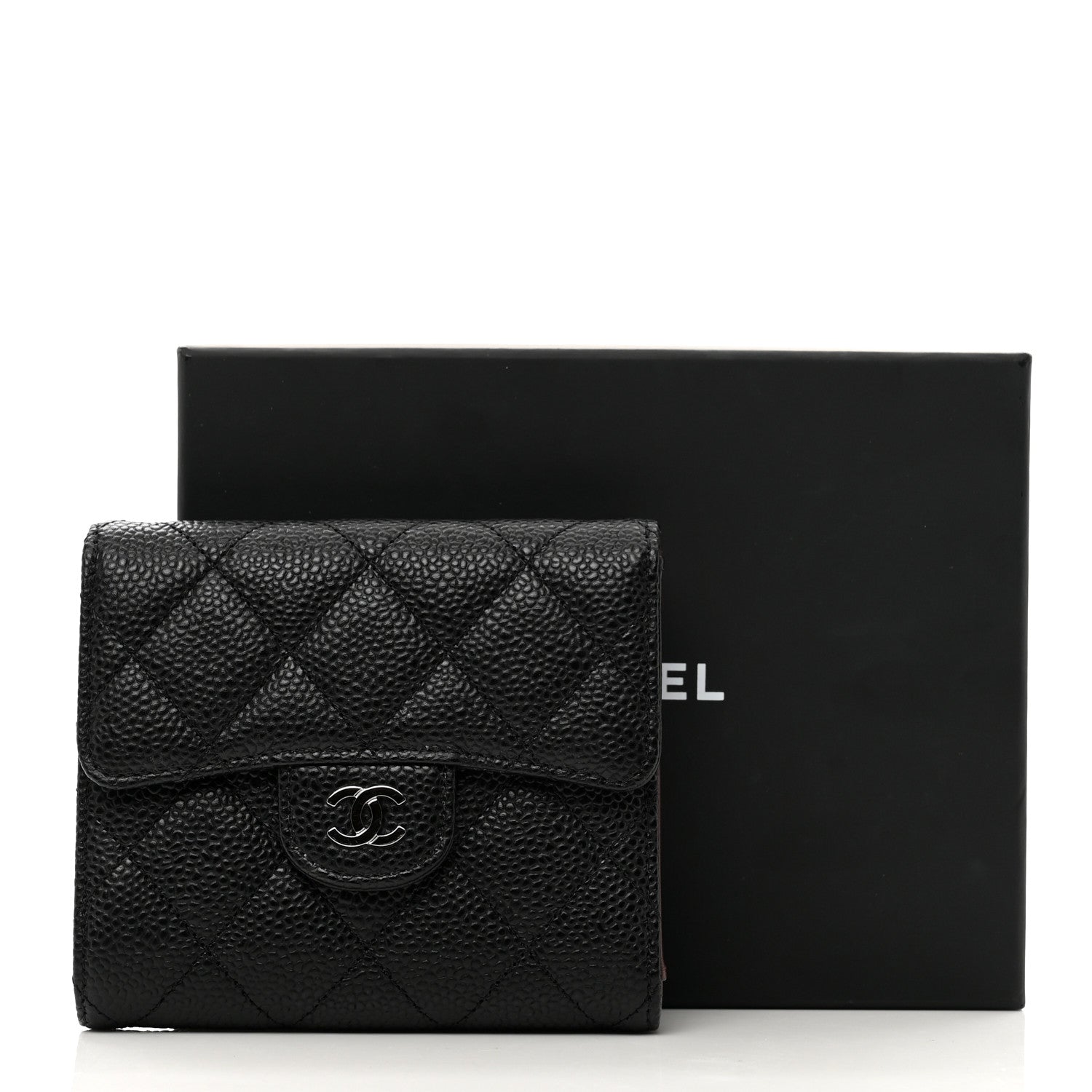 Chanel Caviar Quilted Compact Flap Wallet Black 9 of 9