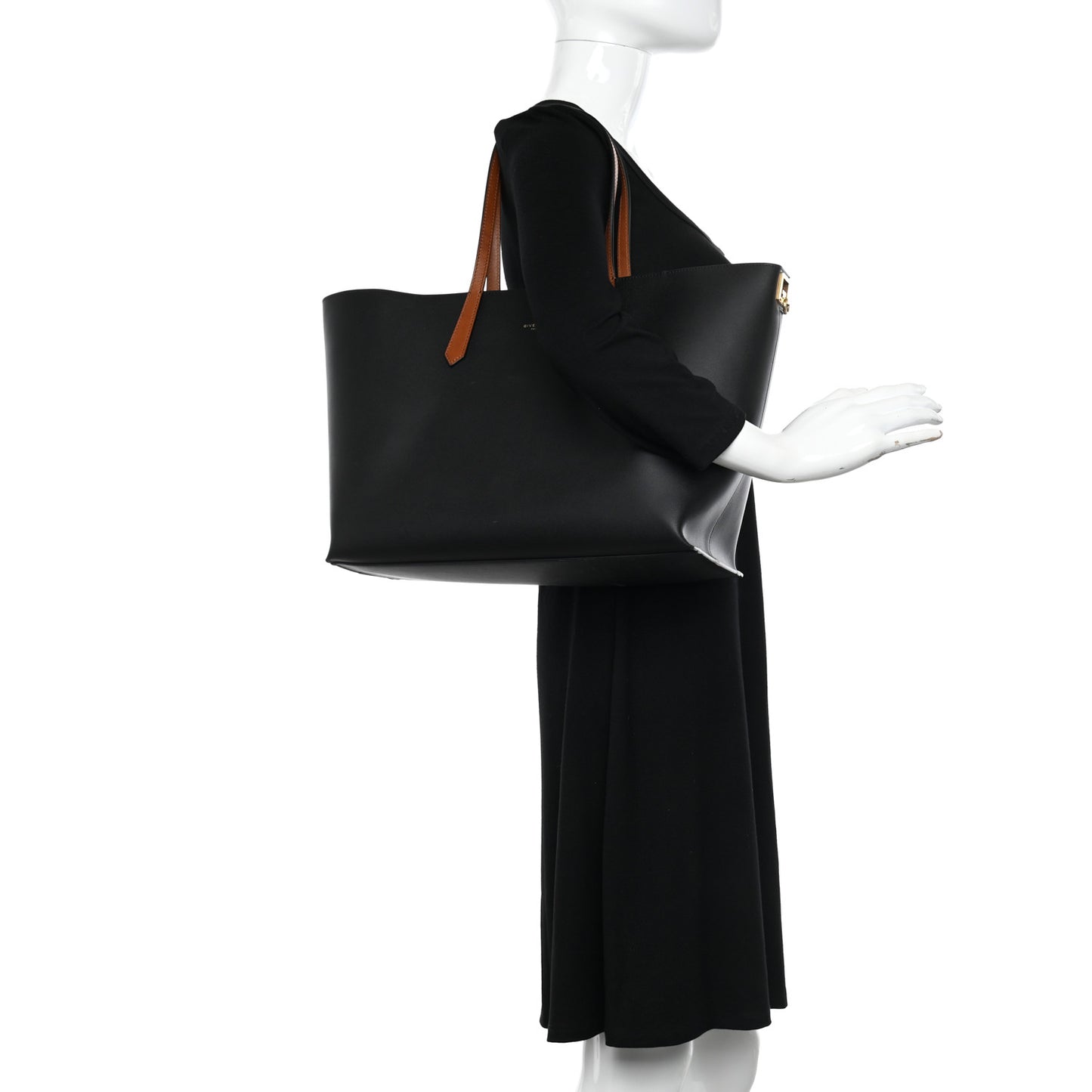 Calfskin Medium GV Shopper Tote Black