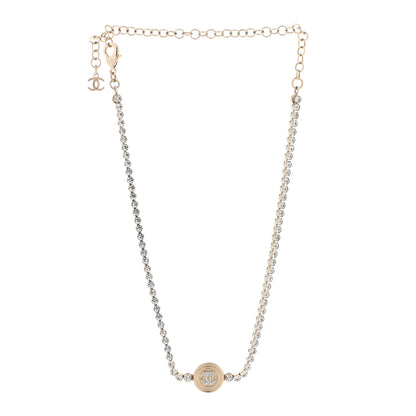 Chanel Crystal CC Chain Short Necklace Gold 3 of 6