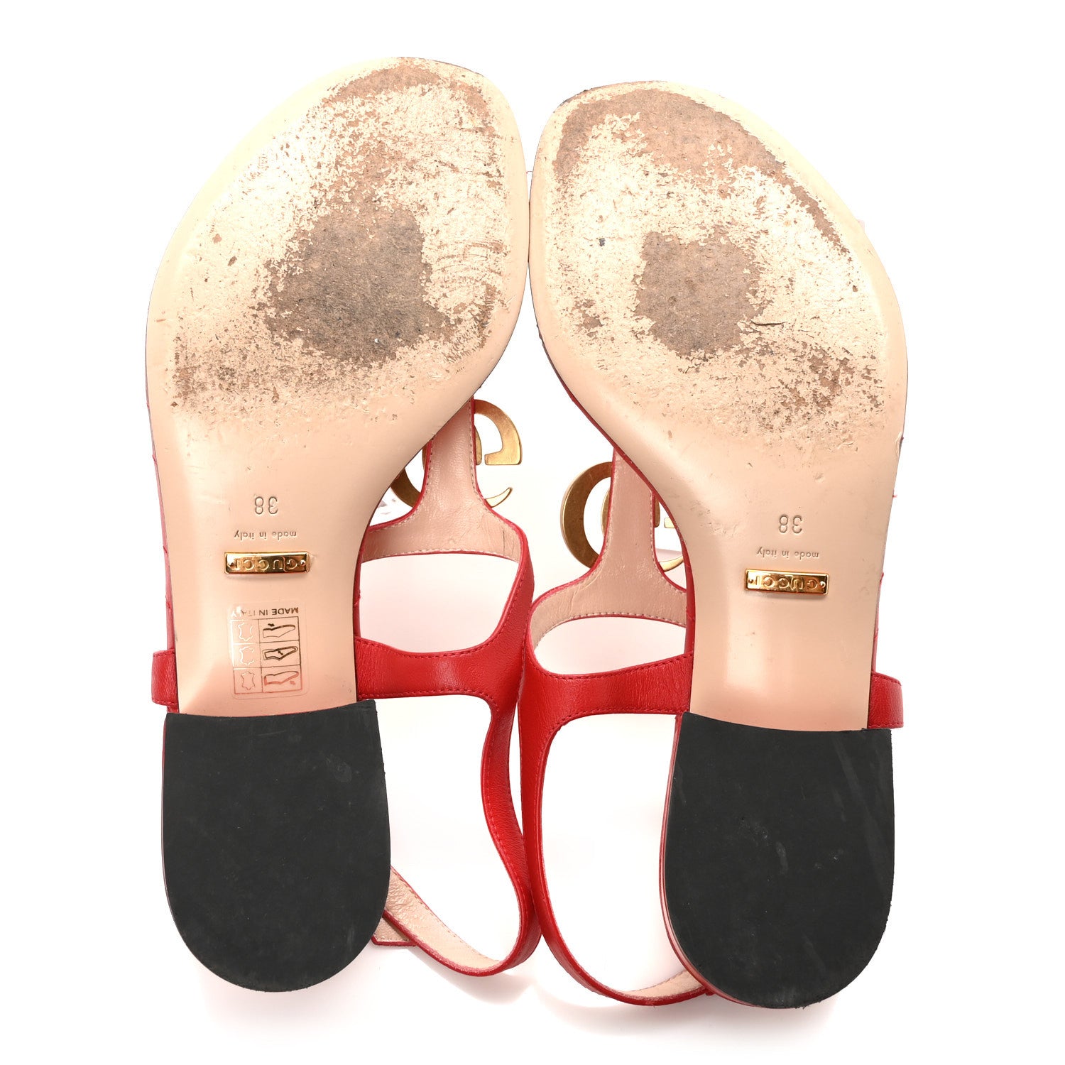 Gucci Nappa Matelasse Double G 35mm Thong Sandals 38 Maple Red 3 of 9