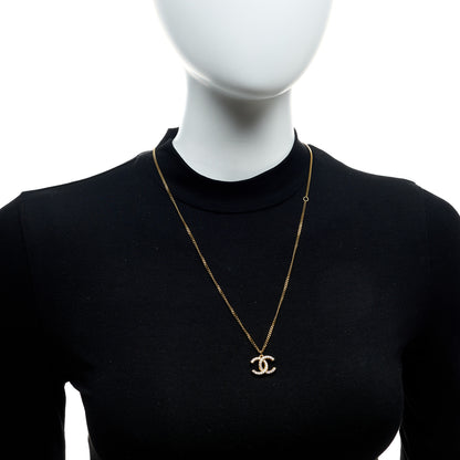 Chanel Crystal Logo CC Chain Necklace Gold 2 of 5