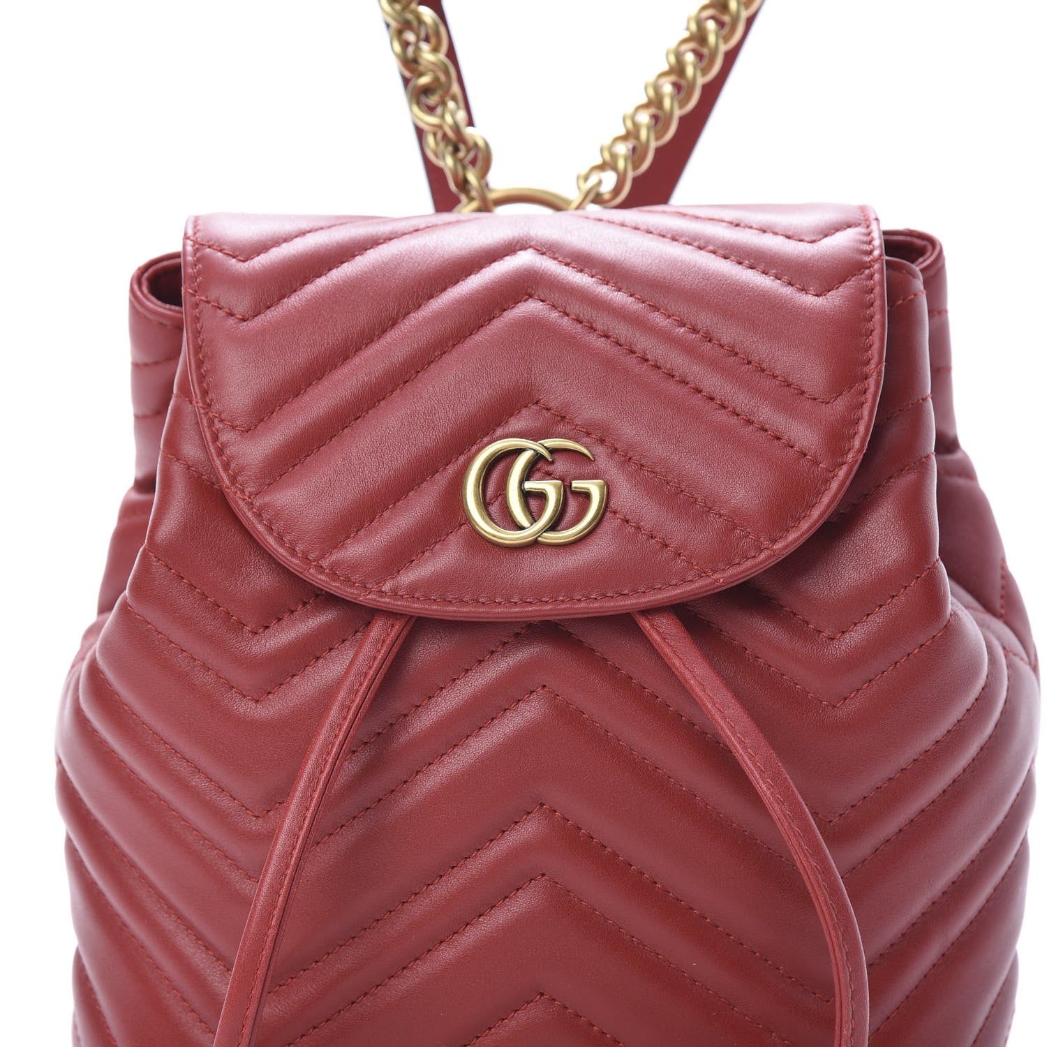 Gucci Calfskin Matelasse GG Marmont Flap Backpack Hibiscus Red 7 of 11