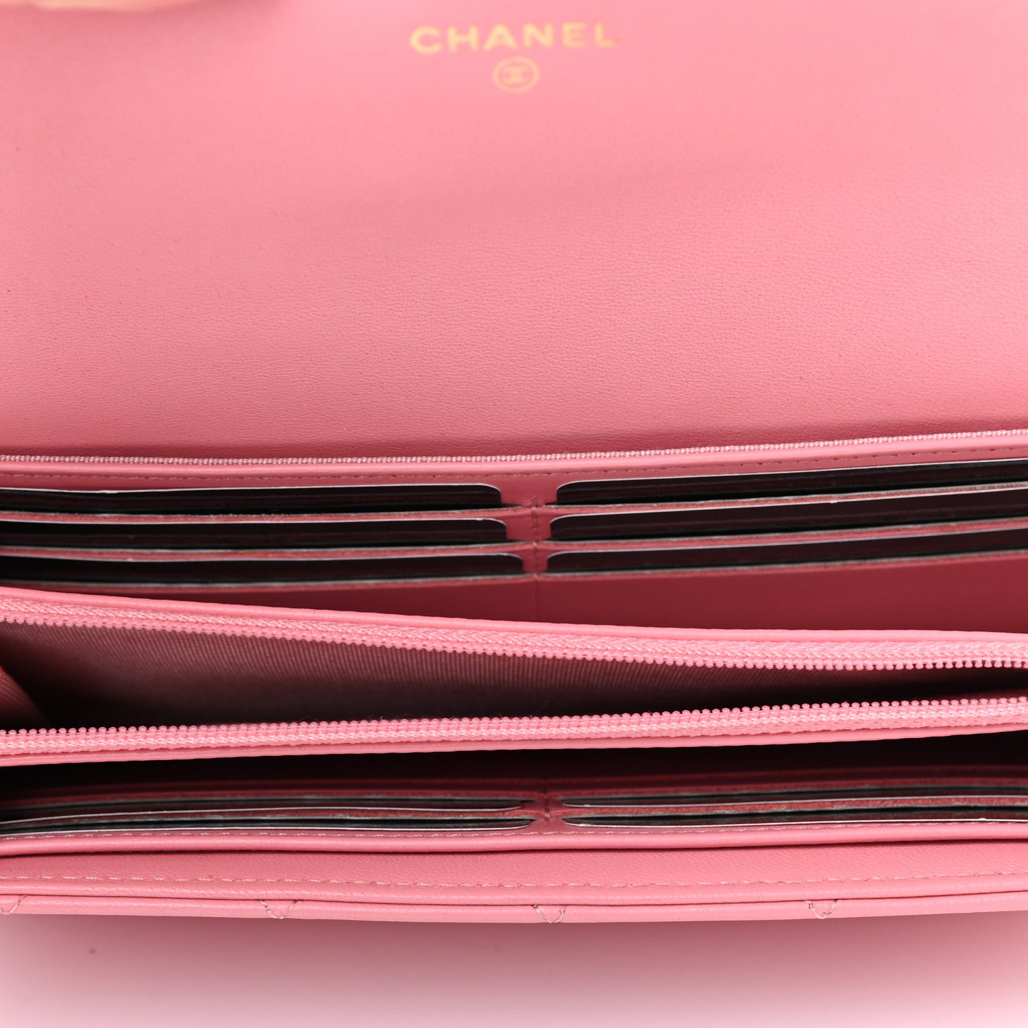 Chanel Lambskin Quilted Large Gusset Flap Wallet Pink 5 of 8