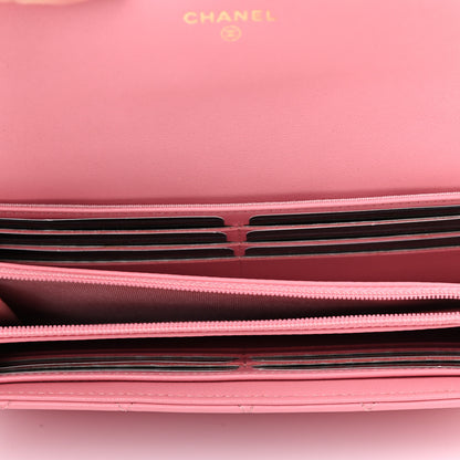 Chanel Lambskin Quilted Large Gusset Flap Wallet Pink 5 of 8