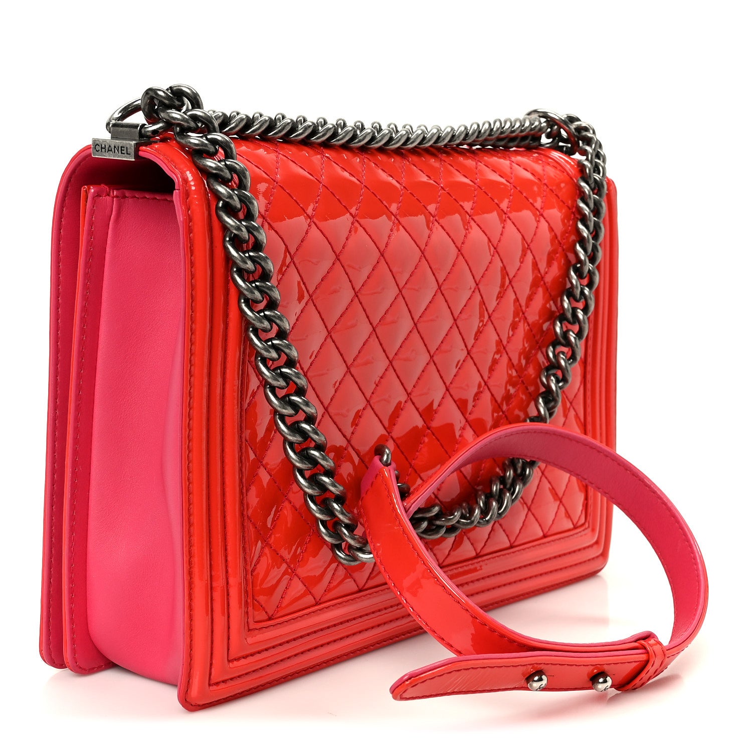 Chanel Patent Quilted Large Boy Flap Pink 3 of 10