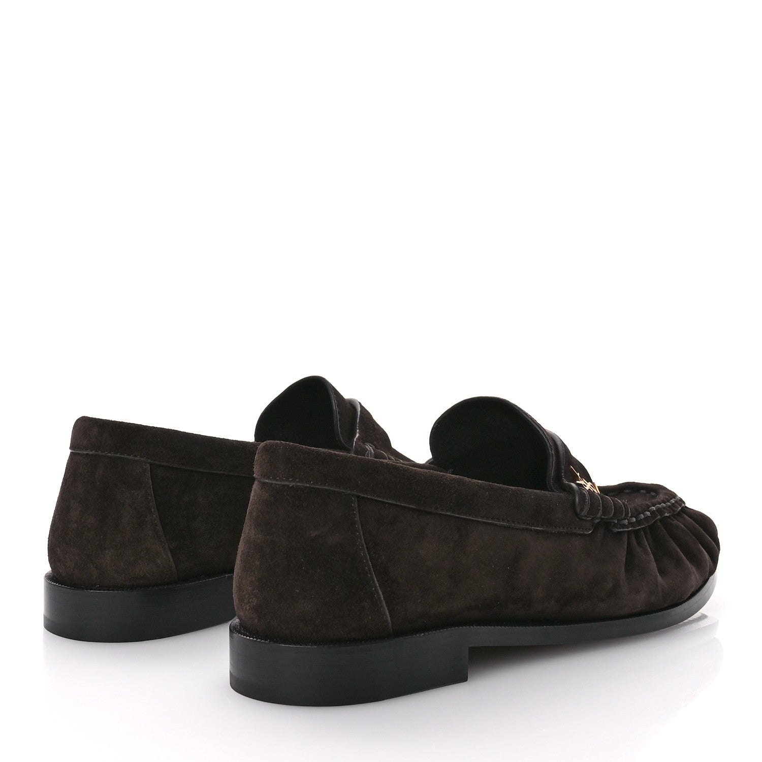 Saint Laurent Suede Le Loafer Penny Slippers 36.5 Dark Chocolate 5 of 9