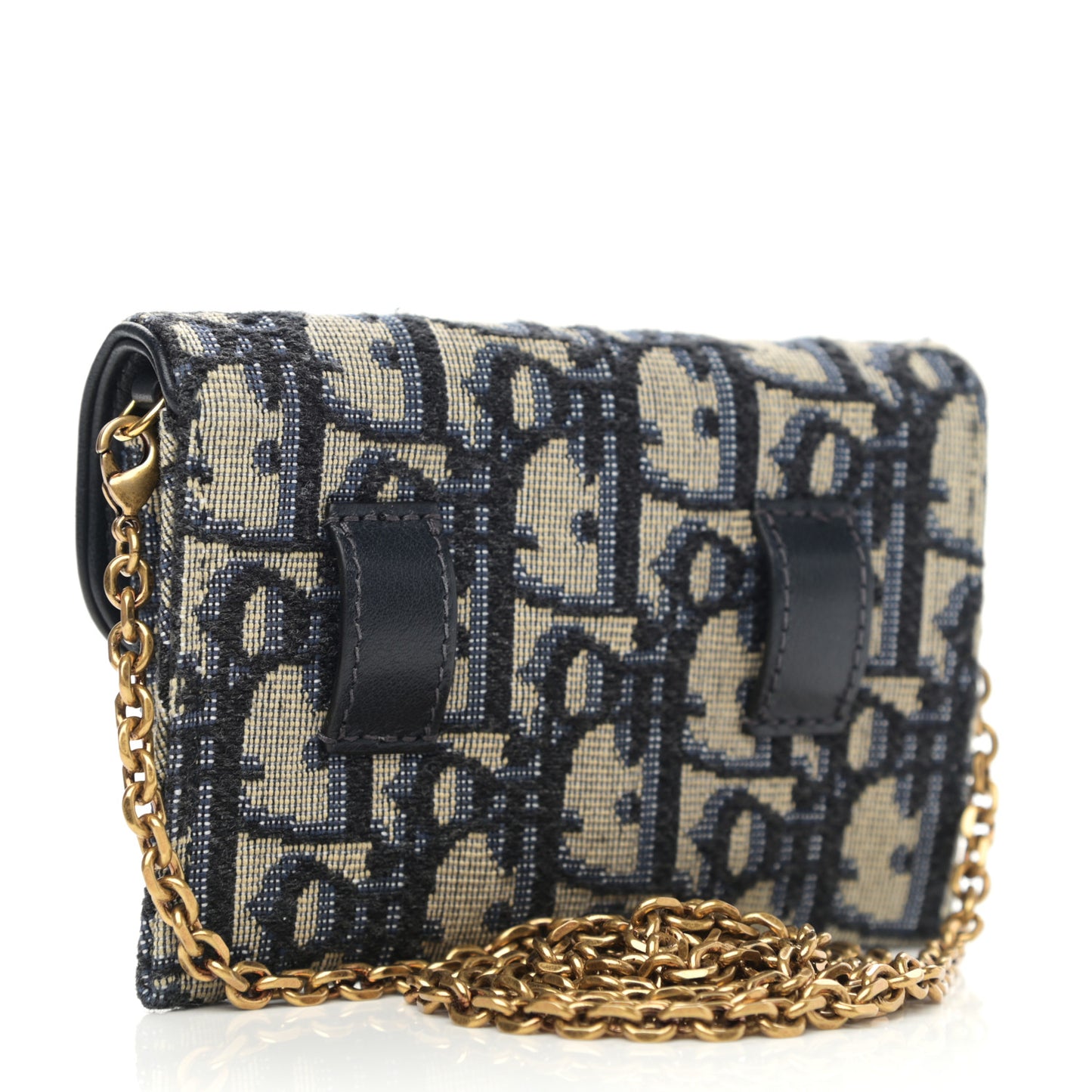 Oblique Nano Saddle Chain Pouch Blue