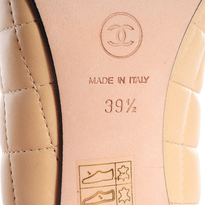 Chanel Leather Quilted Cap Toe Boots 39.5 Beige Black 6 of 7