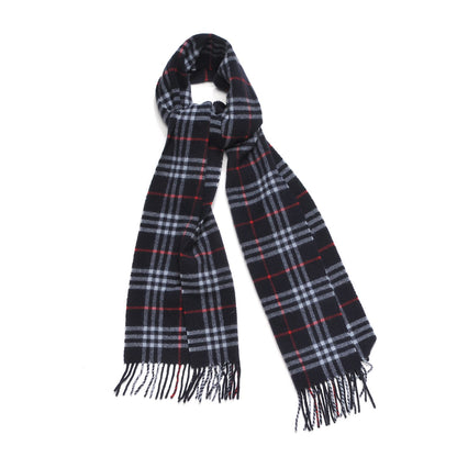 Burberry Wool Nova Check Fringe Scarf Blue 1 of 5