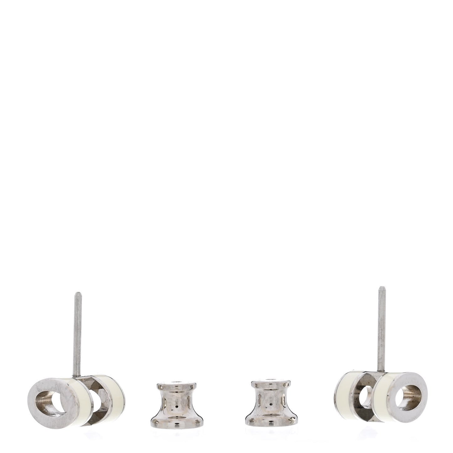 Palladium Lacquered Mini Pop H Earrings White