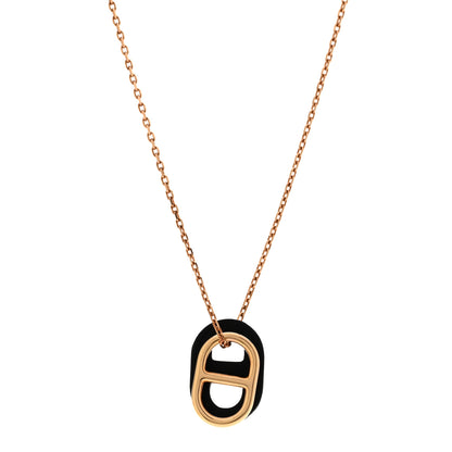 Hermes Swift O'Maillon Pendant Necklace Black 1 of 8