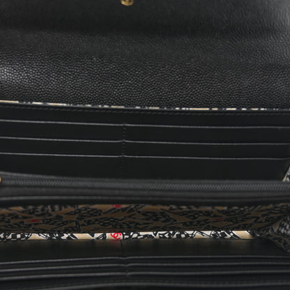 Chanel Caviar Quilted CC Large Gusset Flap Wallet Black 8 of 11