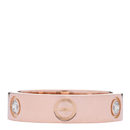 Cartier 18K Pink Gold 3 Diamond 5.5mm LOVE Ring 60 9.25 3 of 4