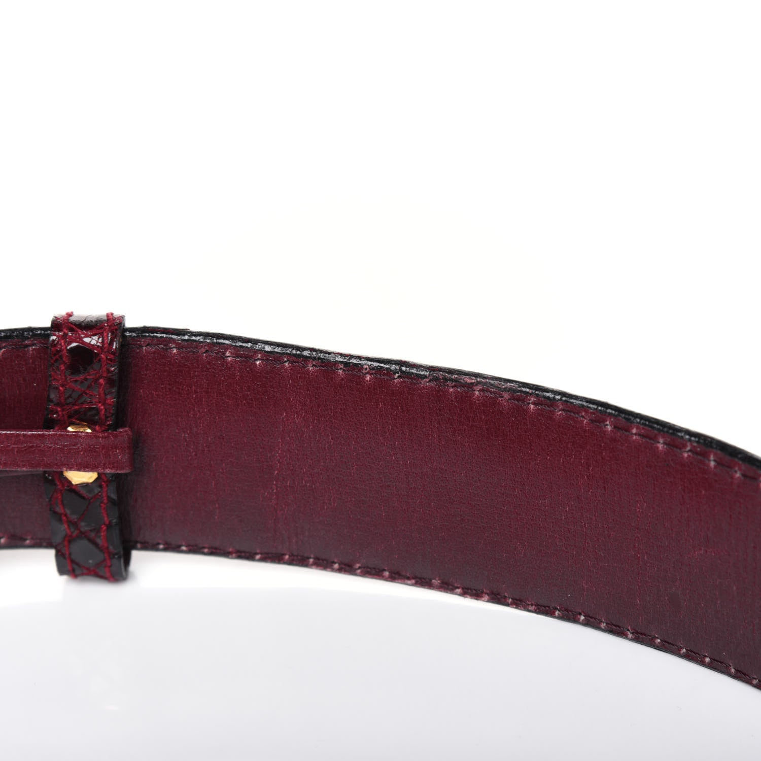 Chanel Crocodile Belt 75 30 Burgundy 10 of 12