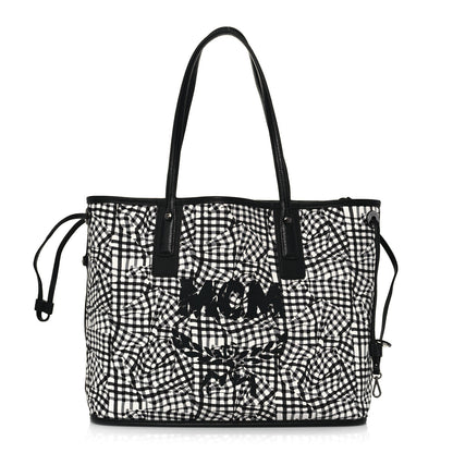 MCM Visetos Medium Liz Reversible Shopper Tote Black 13 of 20