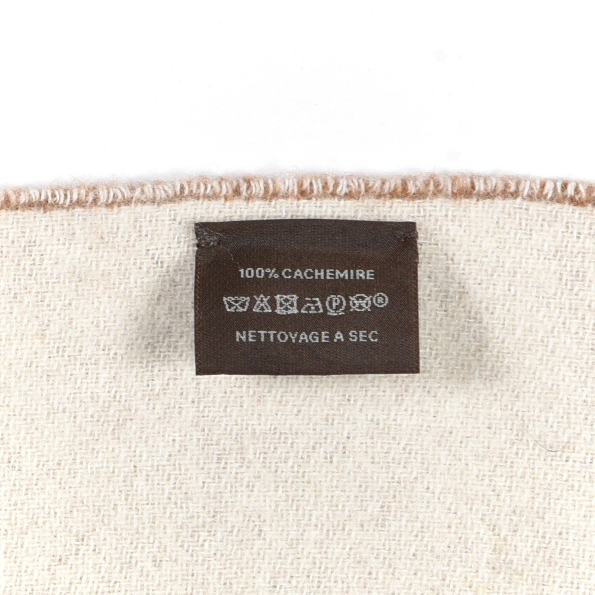 Hermes Cashmere Chevron Muffler Noisette Ecru 3 of 4