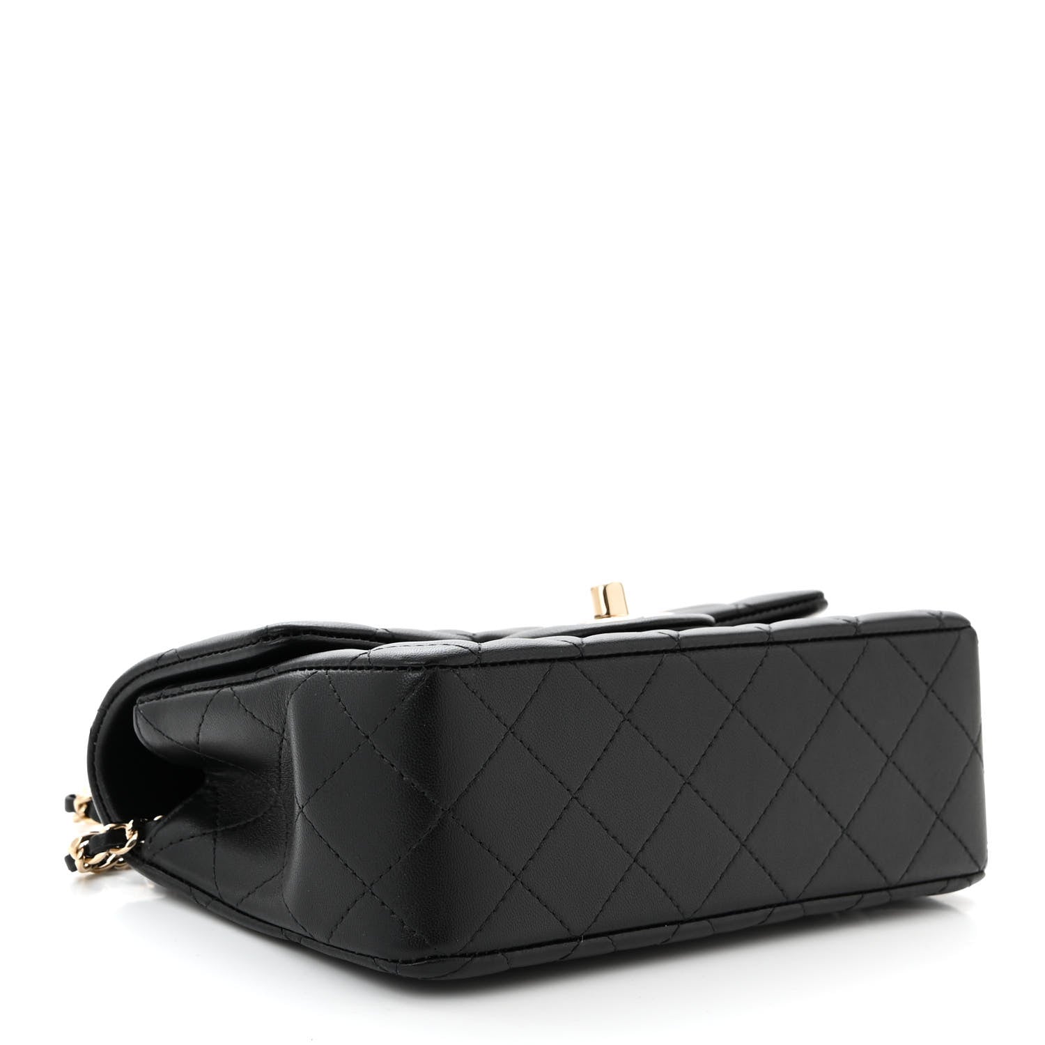 Chanel Lambskin Quilted Mini Top Handle Rectangular Flap Black 4 of 11