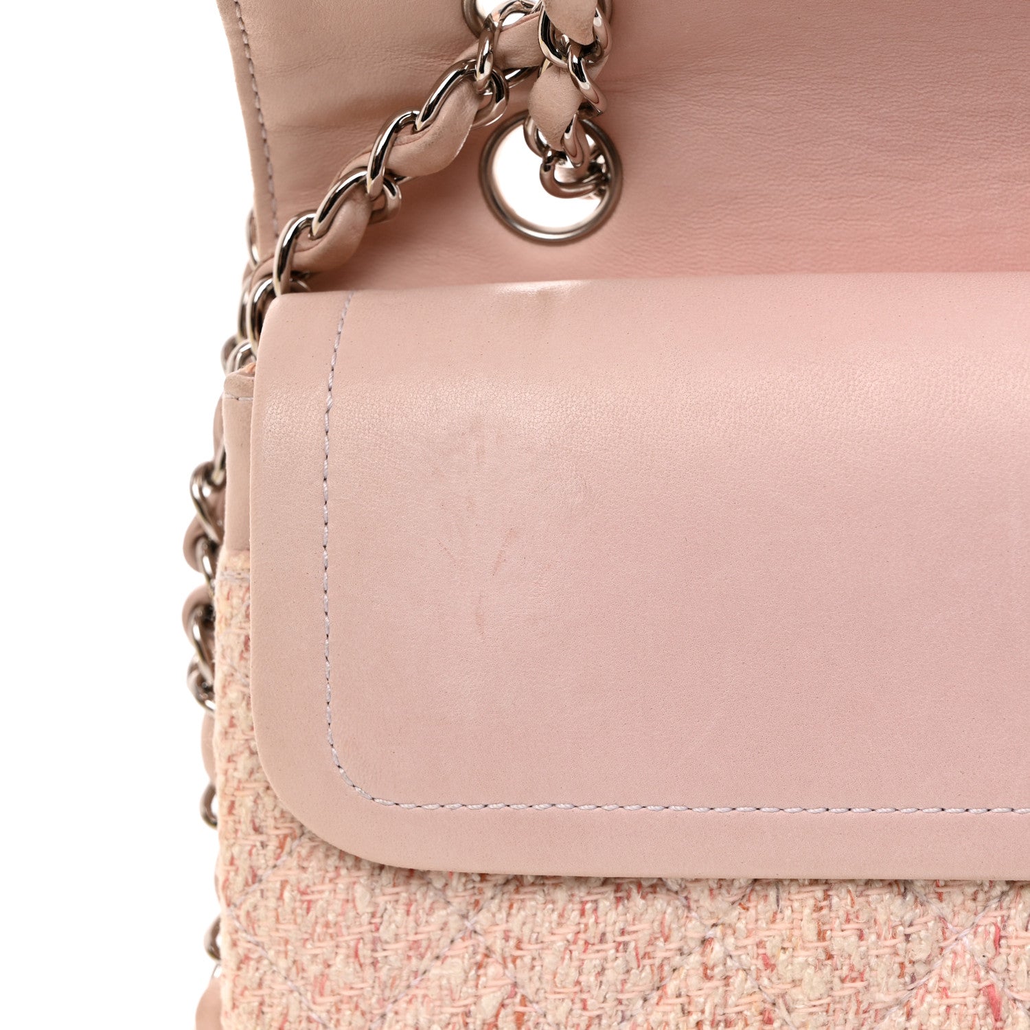 Chanel Tweed Medium Double Flap Pink Multicolor 11 of 12