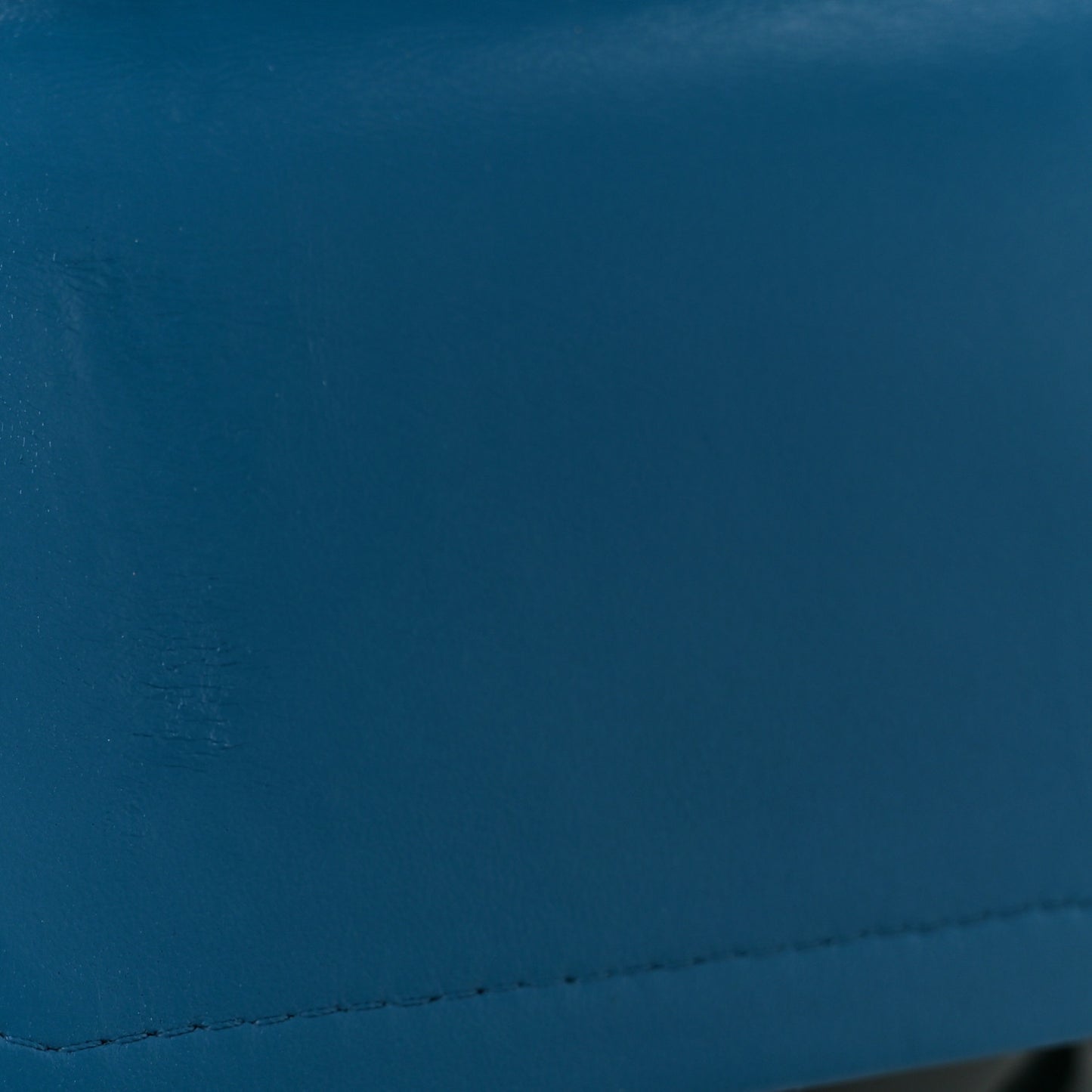 Patent Quilted Medium Double Flap Blue
