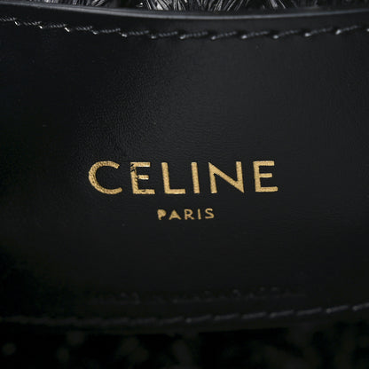 Celine Raffia Calfskin Triomphe Panier Hobo Bag Black 6 of 11
