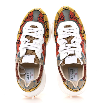 Gucci Monogram Multicolor Demetra Womens Rhyton Sneakers 39 Yellow Blue Great White Tabasco 2 of 9