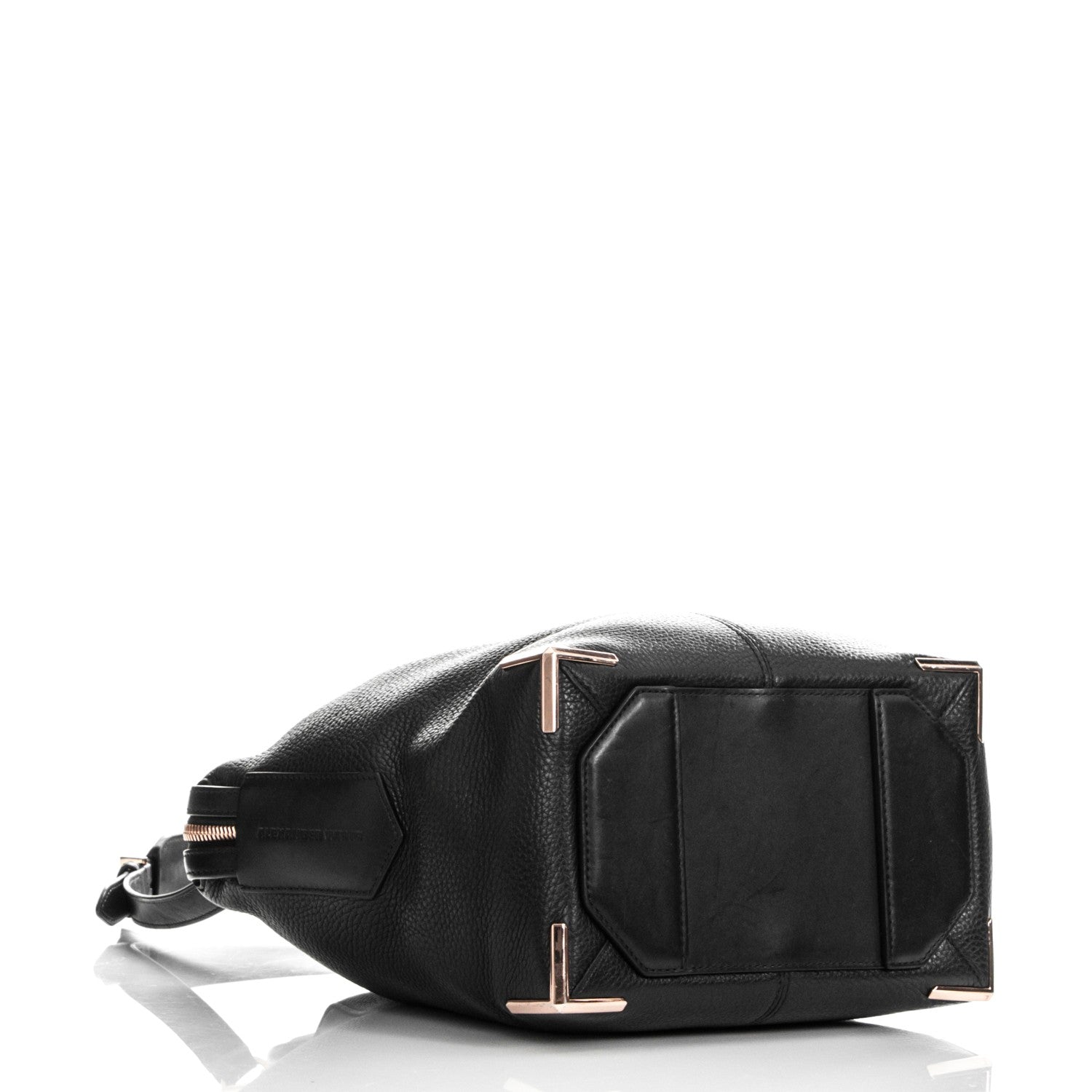 Alexander Wang Pebbled Calfskin Small Emile Soft Black Rose Gold Hardware 4 of 14