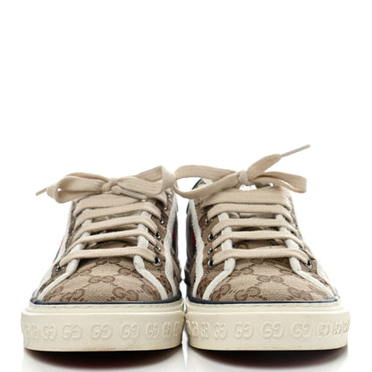 Gucci GG Monogram Web Womens 1977 Tennis Sneakers 38.5 Beige Ebony Mystic White 2 of 8