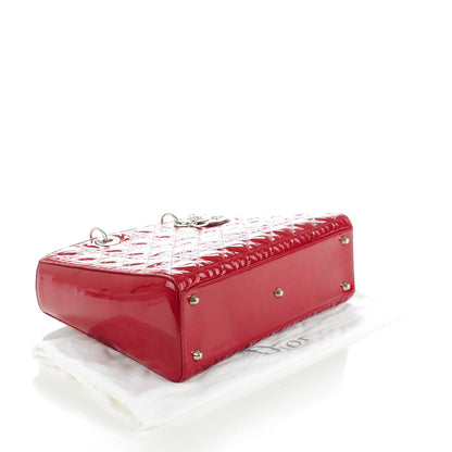 Christian Dior Patent Cannage Large Lady Dior Red 4 of 7