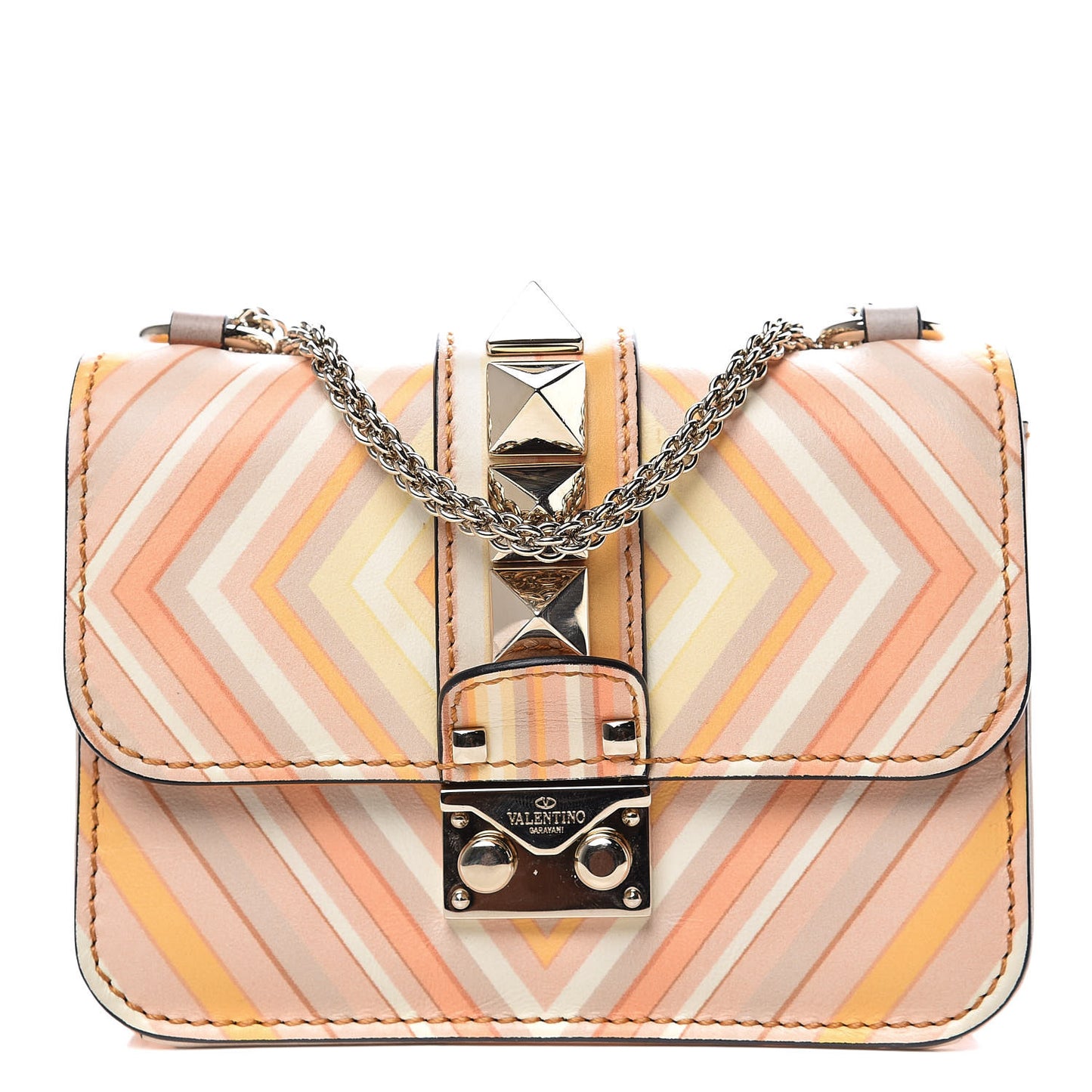 Vitello Native Couture 1975 Mini Glam Lock Rockstud Flap Mandarin Sorbet